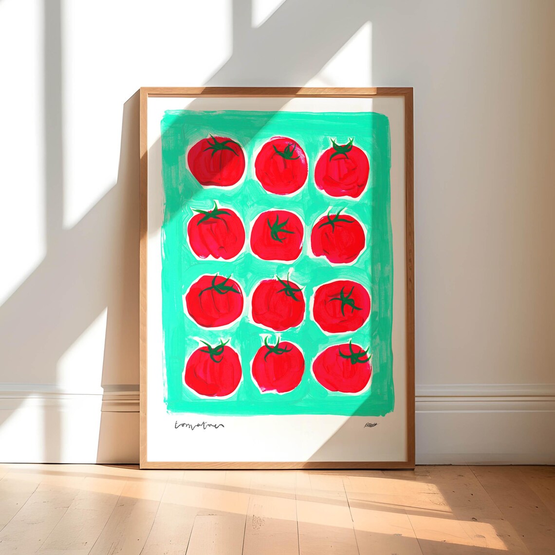 Tomatoes Painting, Abstract Kitchen Art Print