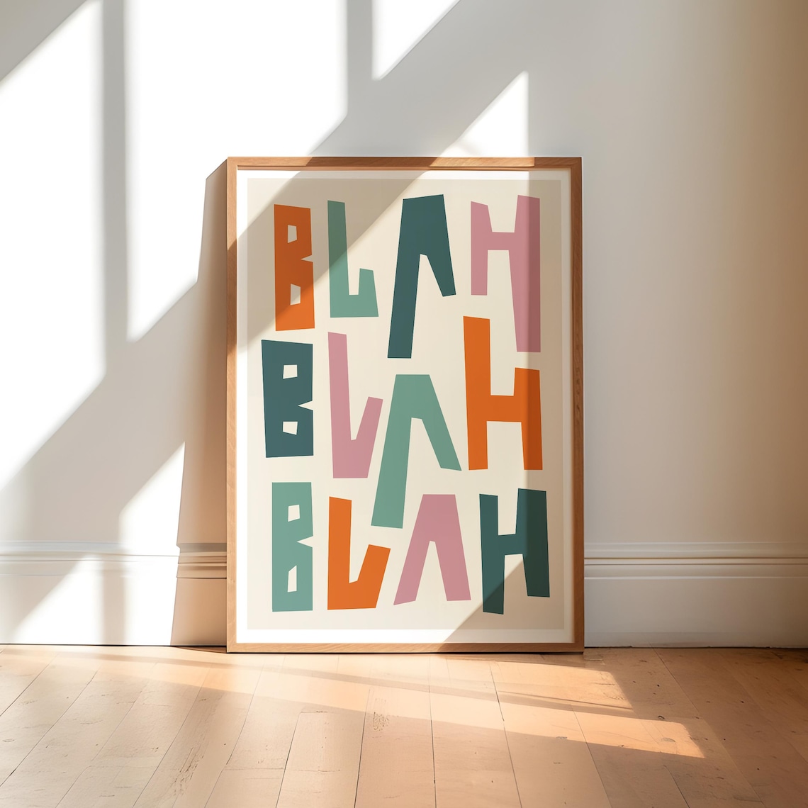 Blah Typography Funny Quote Art Print