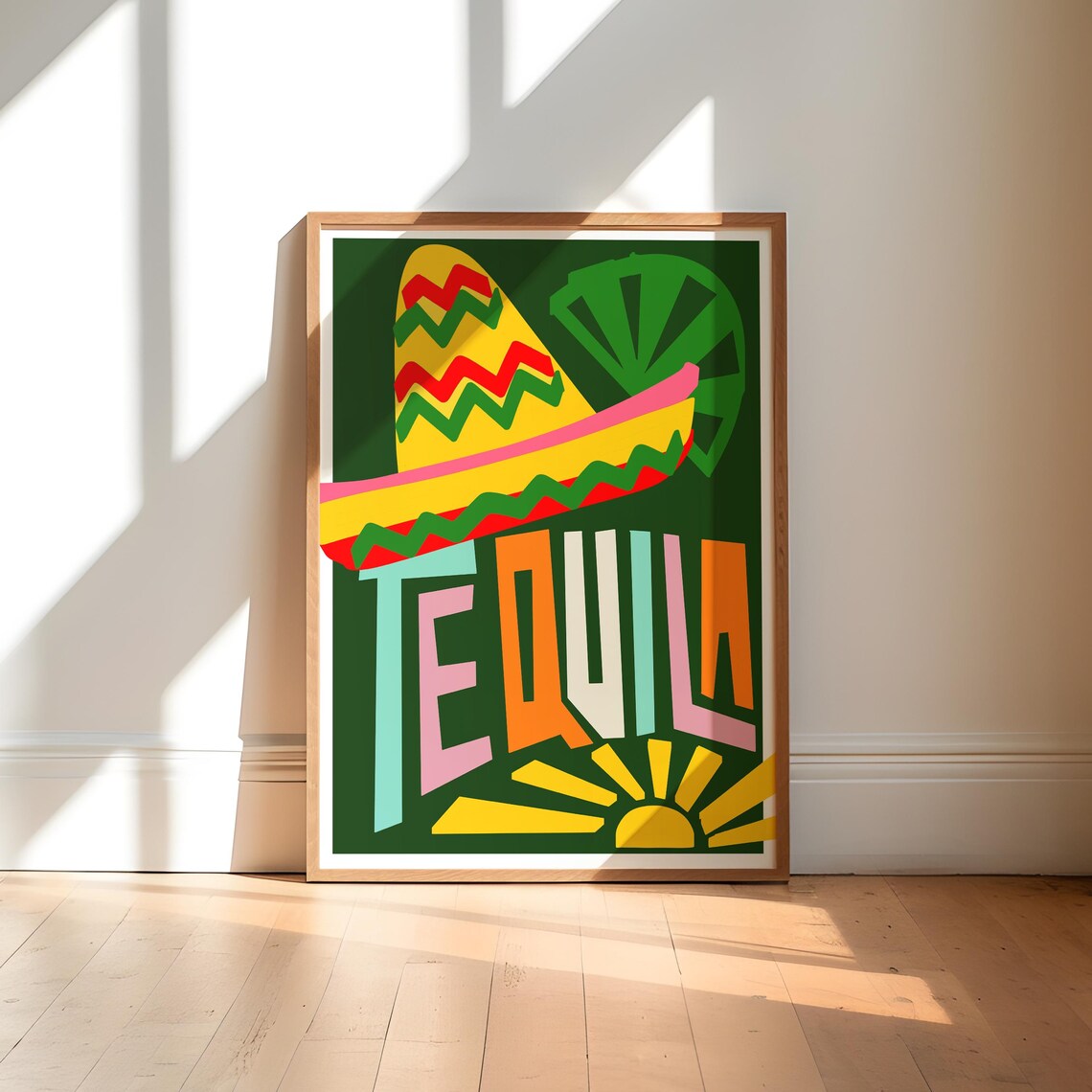 Tequila Cocktail Art Print for Kitchen Bar