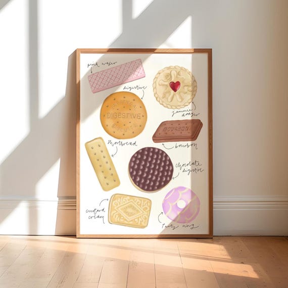 Biscuit Art Print, Kitchen Foodie Decor