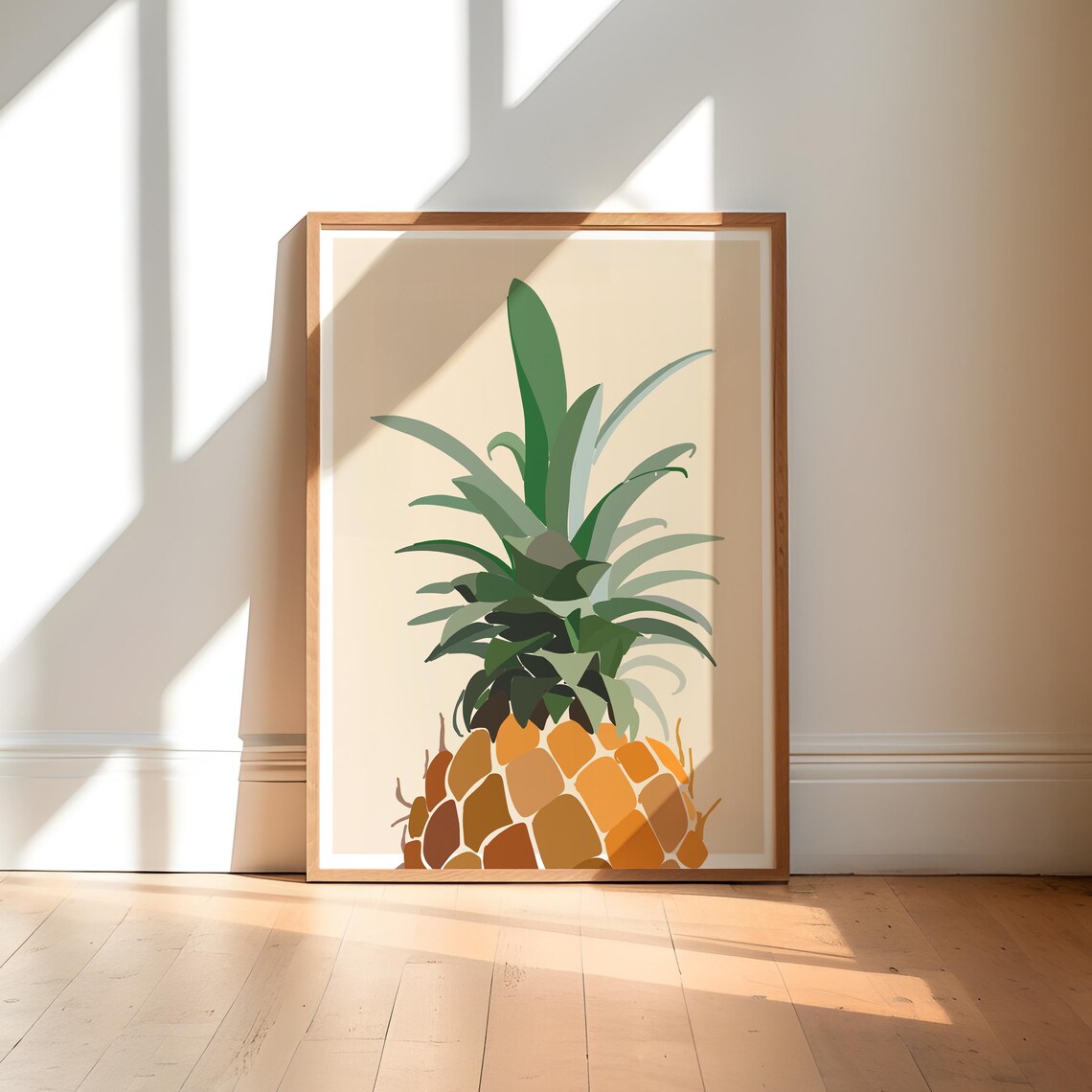Retro Pineapple Art Print, Colorful Kitchen Poster