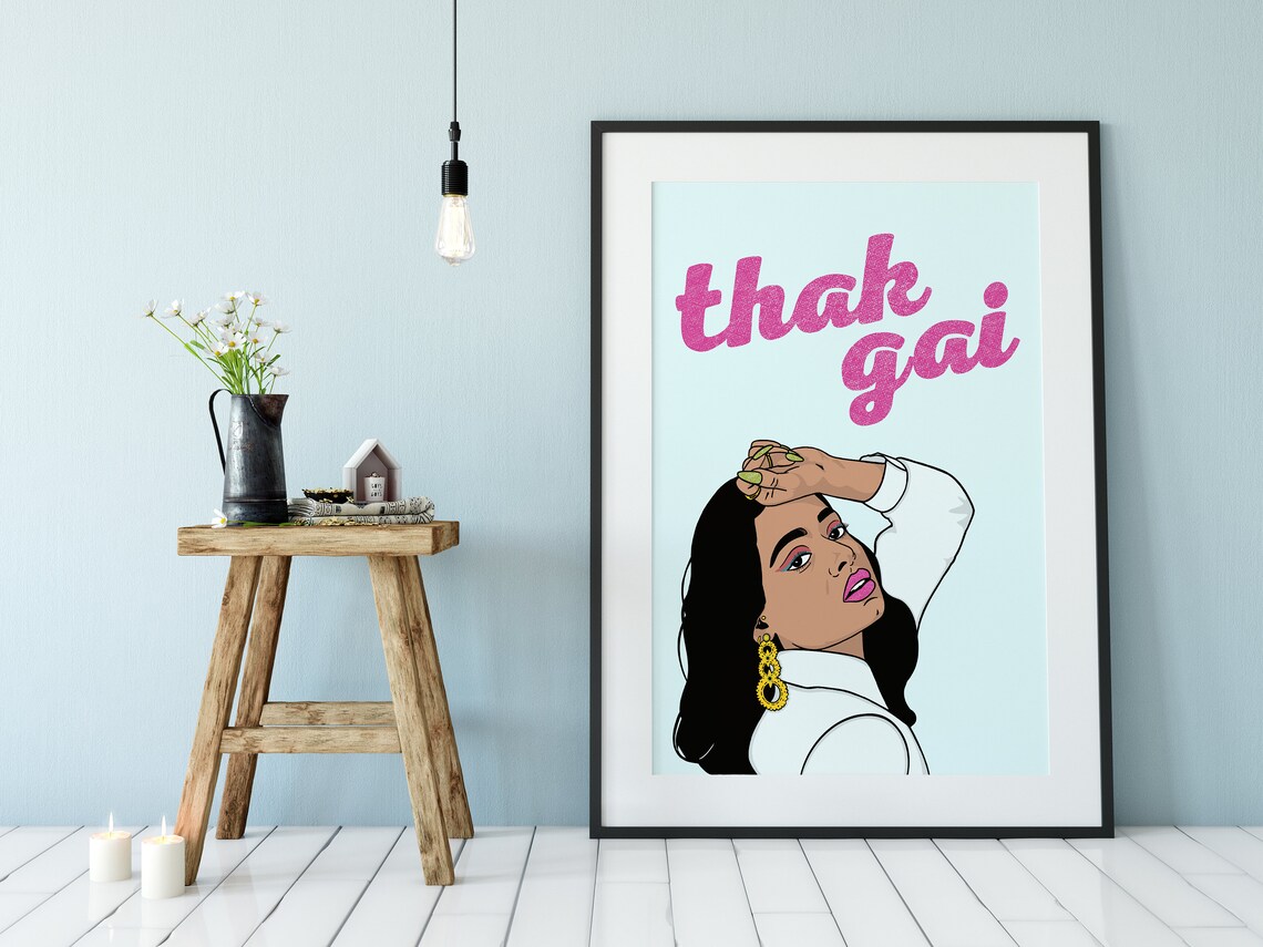Thak Gai Indian Punjabi Poster Print - Image 3