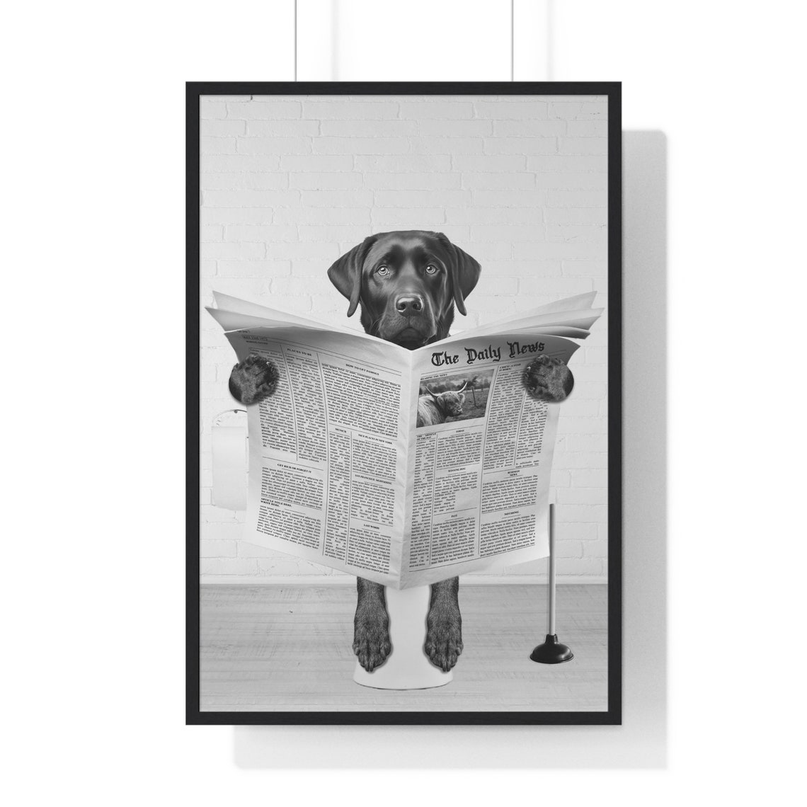 Chocolate Lab Wall Art Funny Bathroom Print Toilet Poster Bathroom Art Chocolate Lab Black And White Kids Bathroom