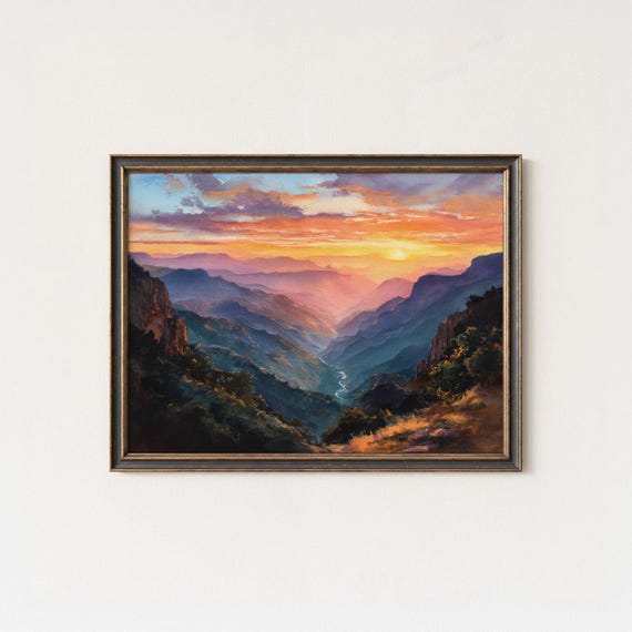 Copper Canyon Sunset Art Print Mexico Mountain Landscape
