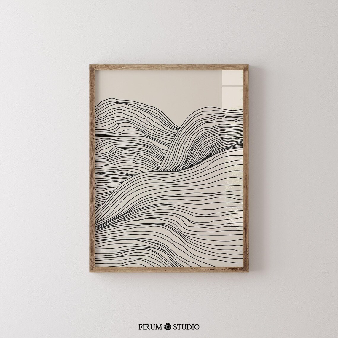 Minimalist Line Drawing, Neutral Beige Art Print - Image 2