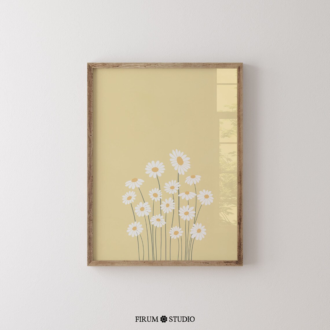 Pastel Yellow Daisies Botanical Boho Art Print