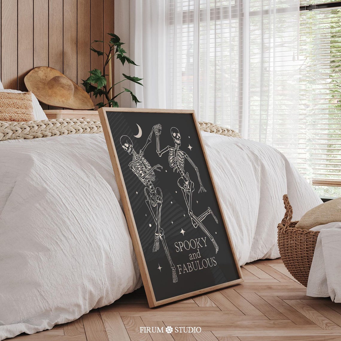 Spooky and Fabulous Dancing Skeletons Halloween Gothic Poster - Image 2