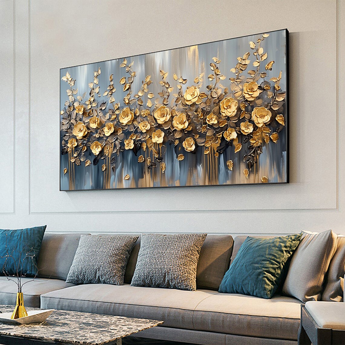 Abstract Rose Flower Oil Painting, Modern Floral Art Print - Image 3