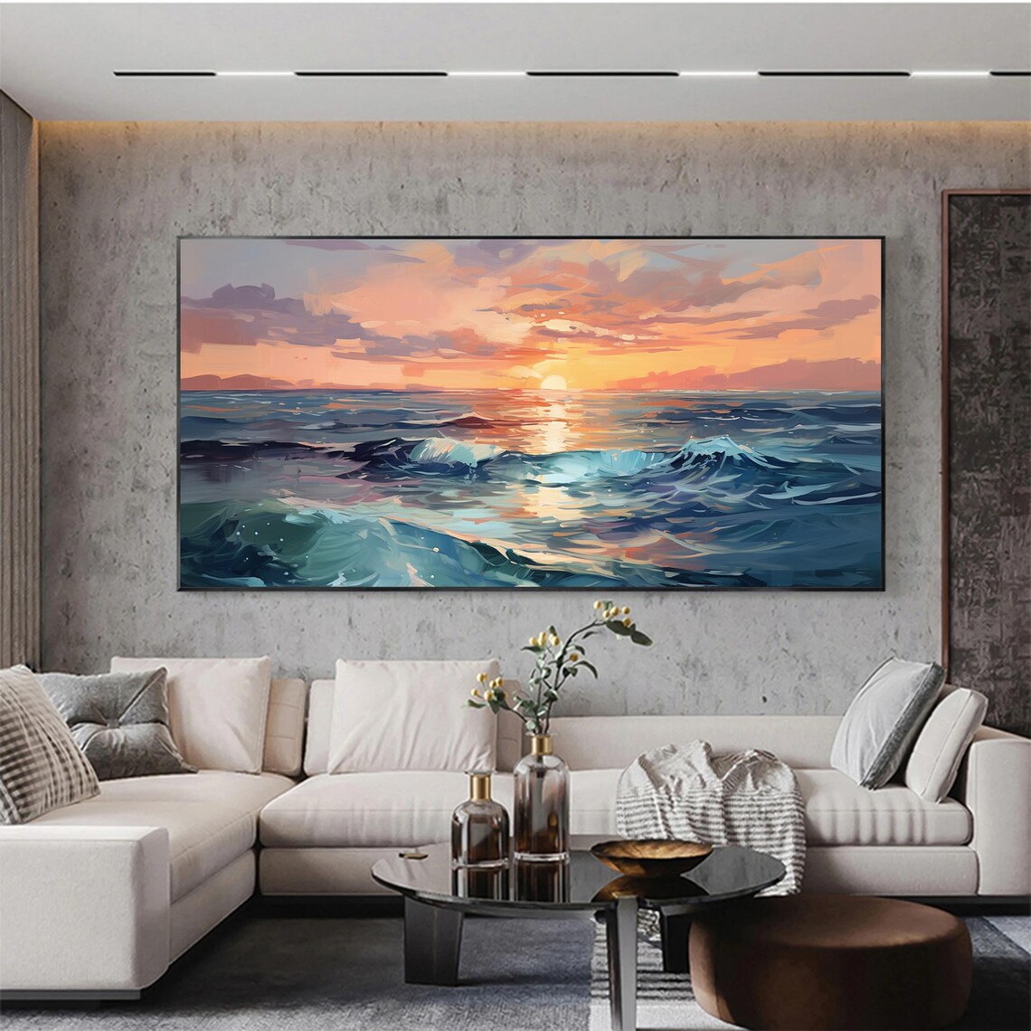 Abstract Ocean Landscape, Boho Sunset Art Print - Image 5
