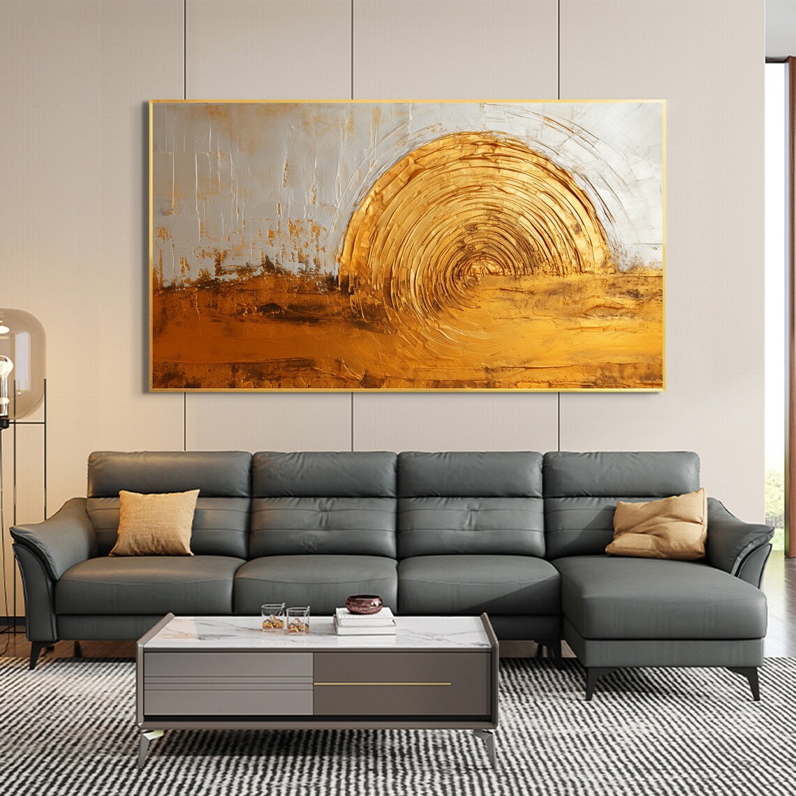 Abstract Gold Circle Minimalist Living Room Poster - Image 7