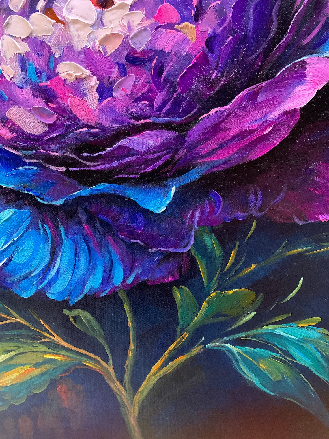 Abstract Purple Flower Oil Painting Art Print - Image 6