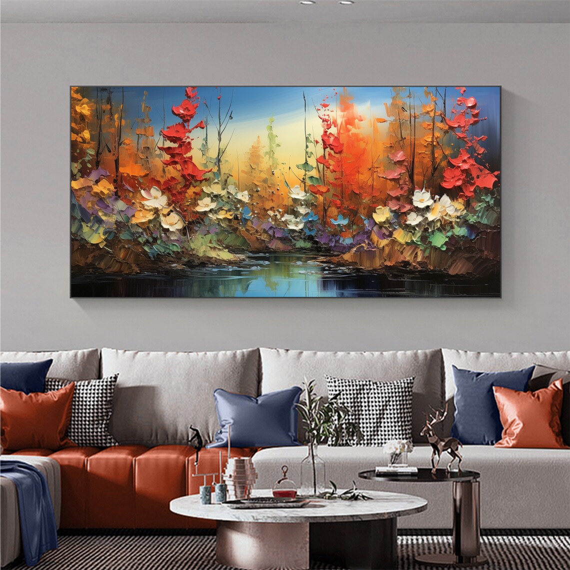 Autumn Nature Landscape, Abstract Flower Art Print - Image 5