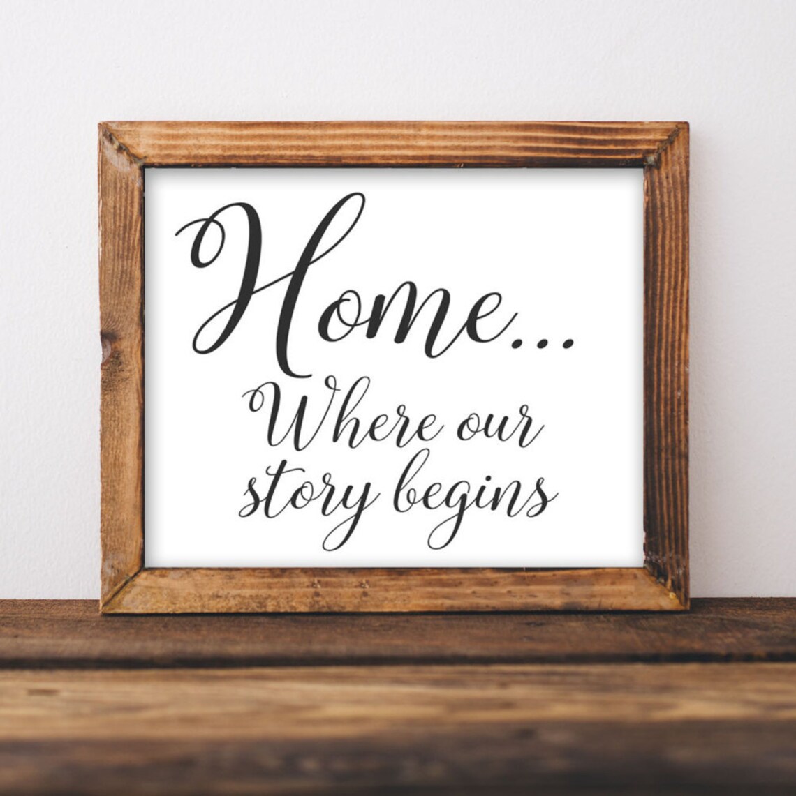 Where Our Story Begins Quote Art Print, Black And White