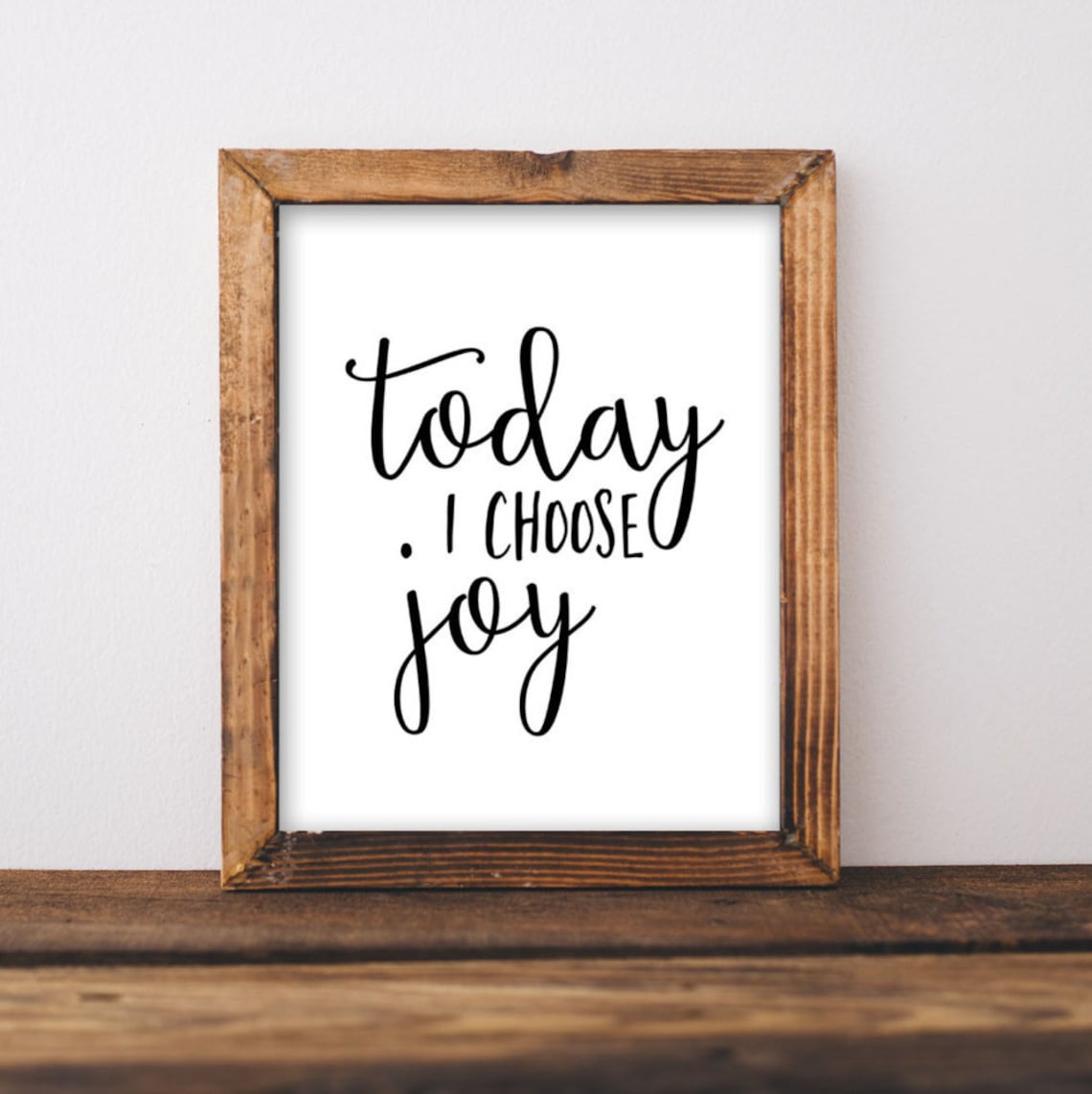 Today I Choose Joy Floral Quote Art Print