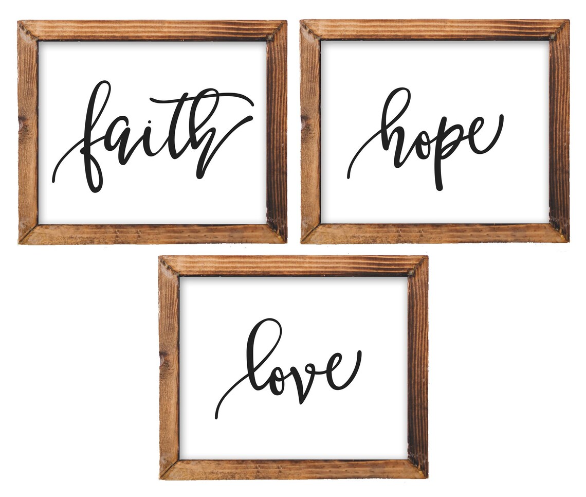Faith Hope Love Bible Scripture Nursery Art Print