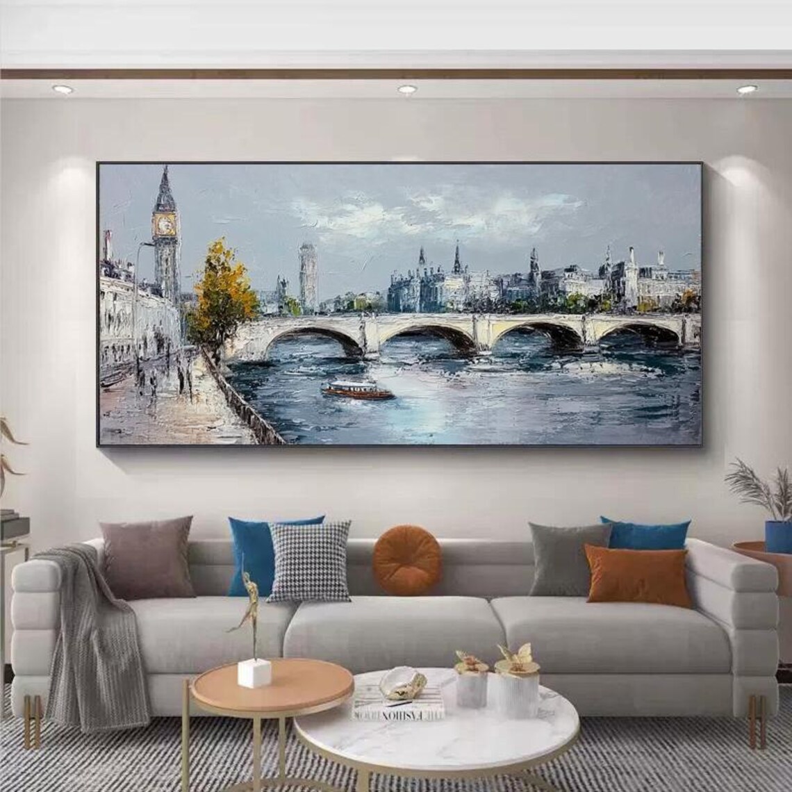 Iconic London Big Ben and Westminster Bridge Oil Painting Poster - Image 6