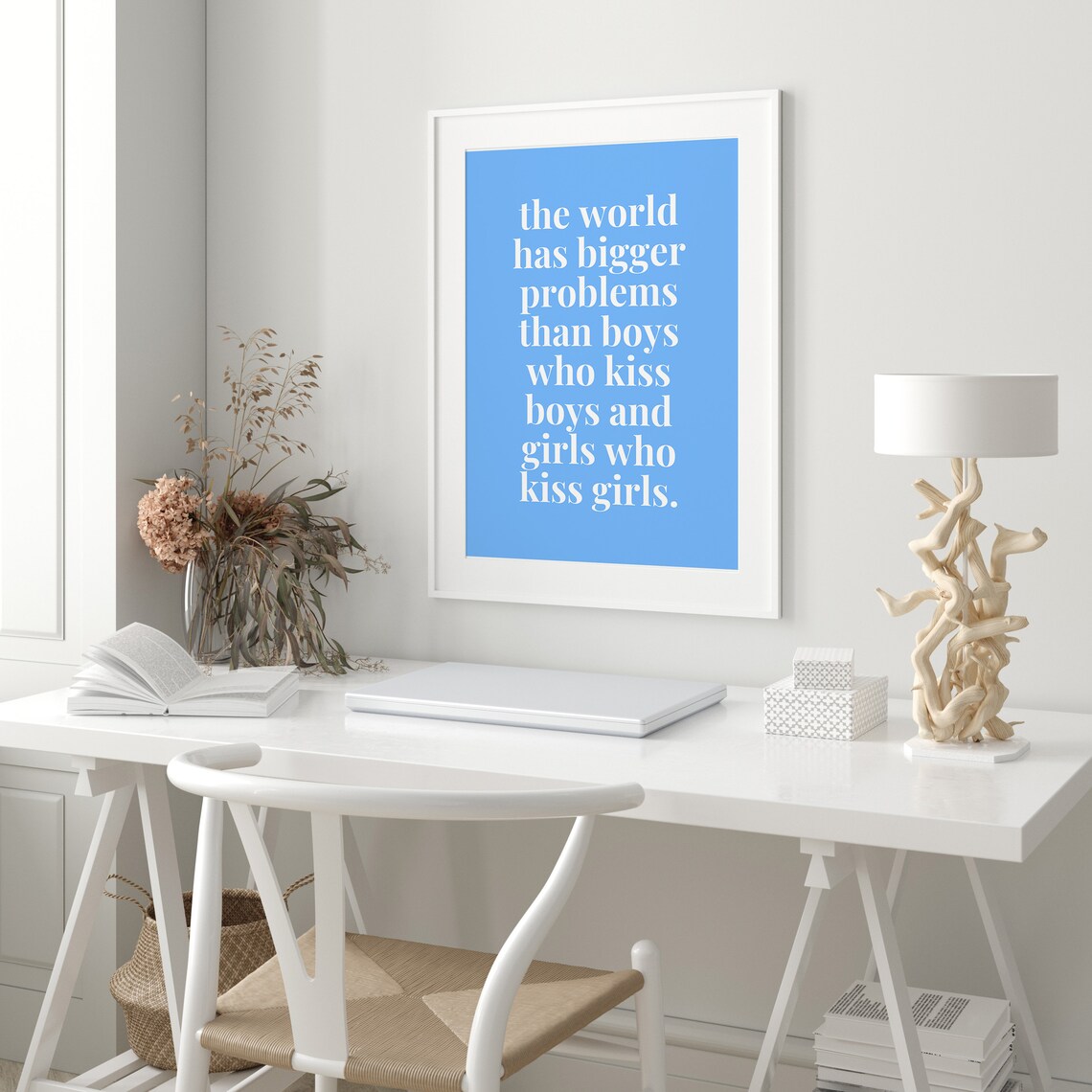 The World Has Bigger Problems Sky Blue Boys Kiss Boys Poster - Image 3