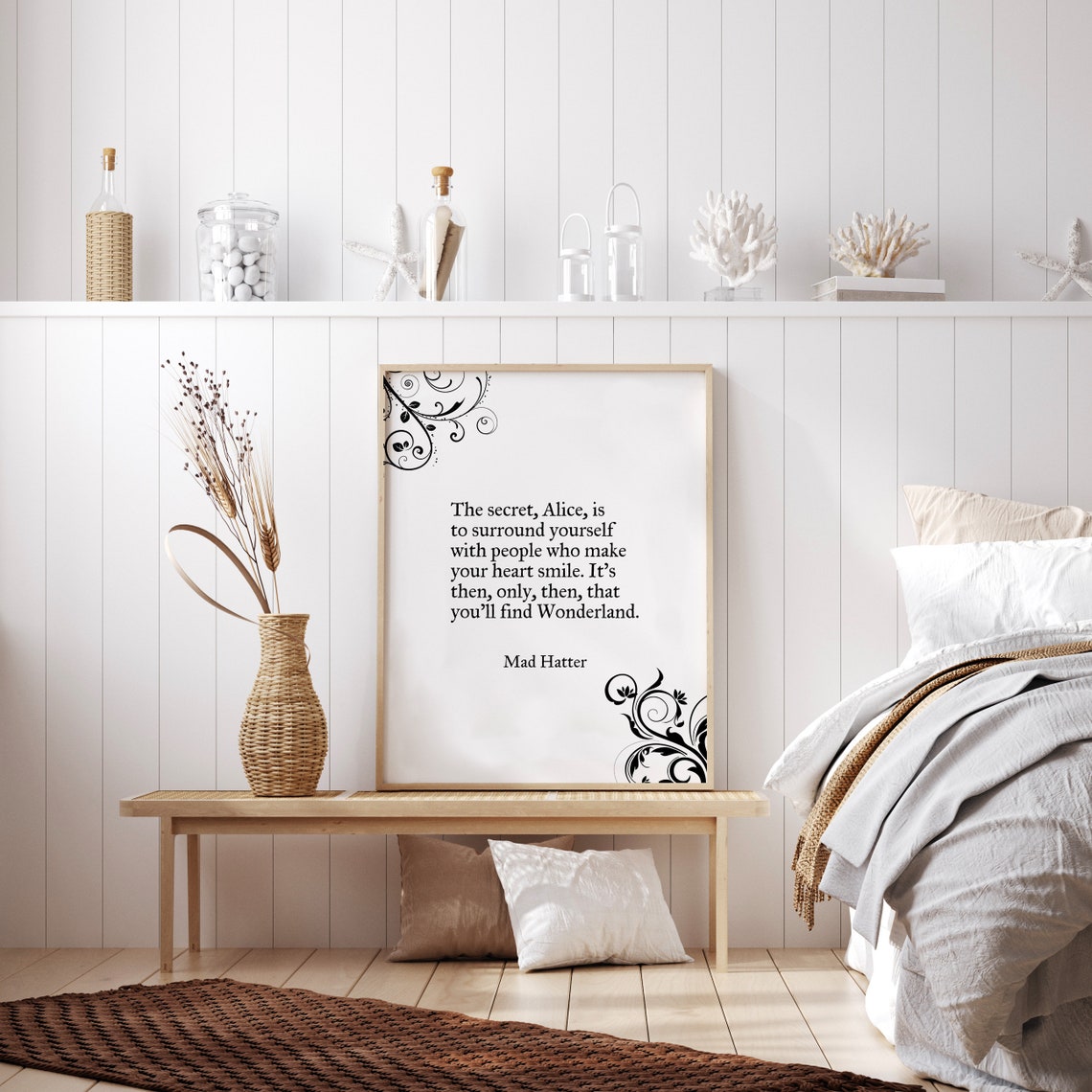 Alice In Wonderland Quote The Secret Is Mad Hatter Quote Alice In Wonderland Poster Motivational Quote Inspirational Quote - Image 3
