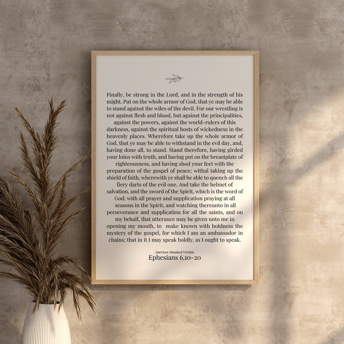 Ephesians 610 20 Whole Armor of God Scripture Text Typography Poster - Image 2