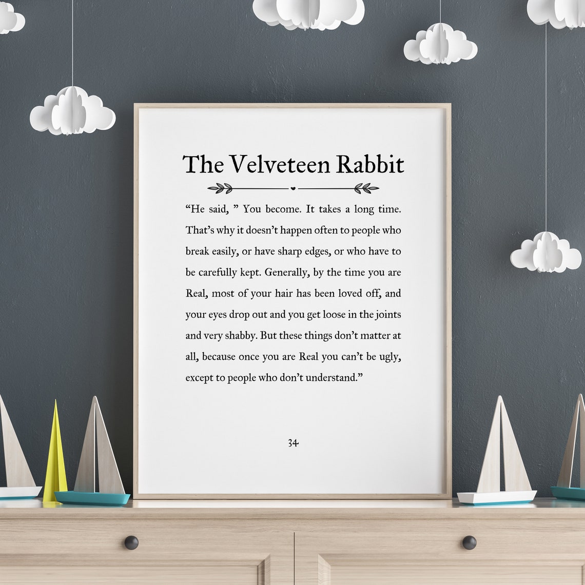 The Velveteen Rabbit Quote Quote Kids Room Sign Nursery Signs Kids Room Wall Art Book Page Wall Art Nursery Quote Print