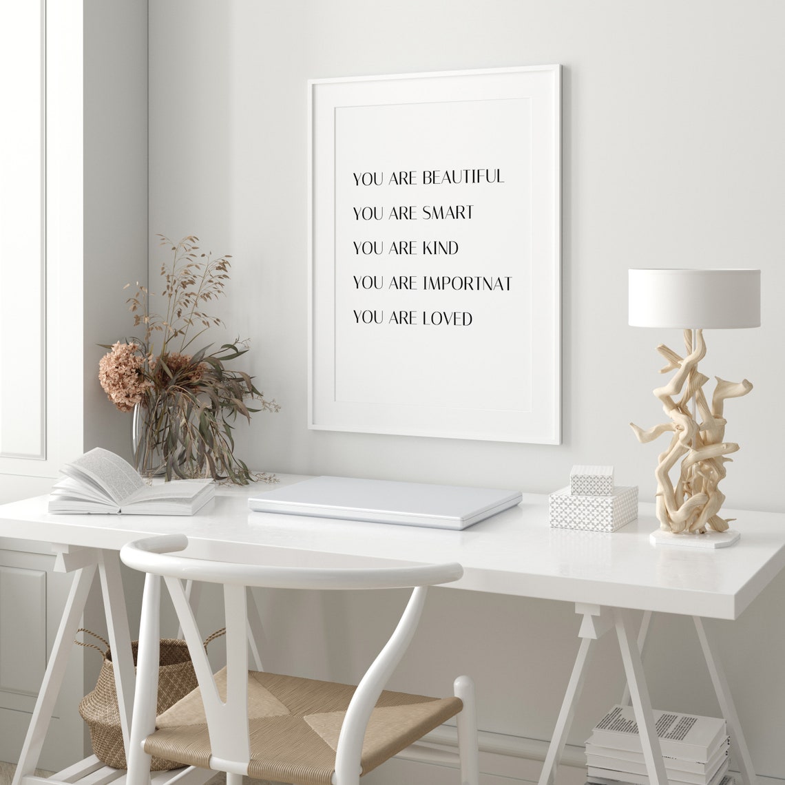 You Are Beautiful Affirmation Typography Daily Self Love Poster - Image 2