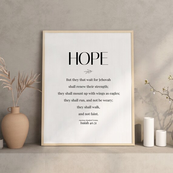 Hope Isaiah 4031 They Shall Mount Up Wings Eagles Verse Poster