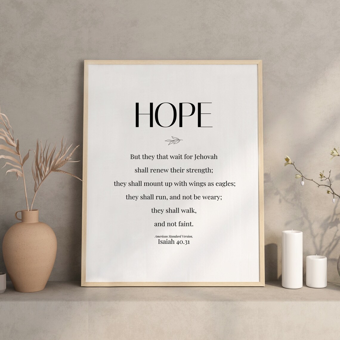 Hope Isaiah 4031 They Shall Mount Up Wings Eagles Verse Poster