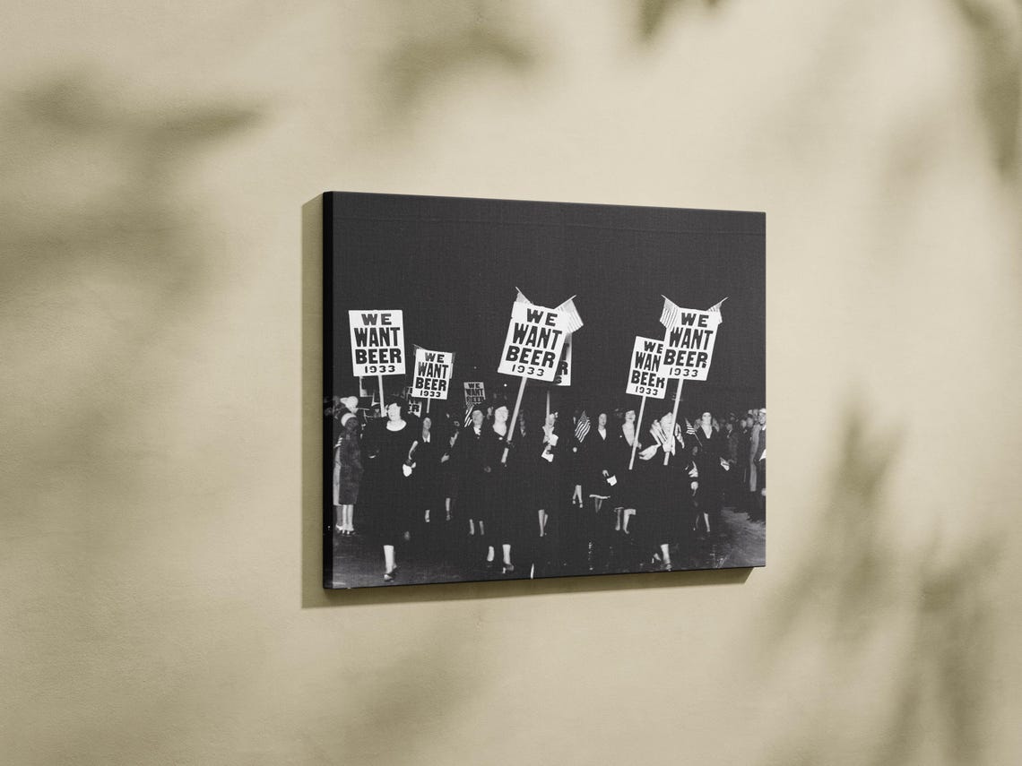 1933 We Want Beer Poster Men Anti Prohibition 18th Amendment Protest Parade March Photo Picture Print Bar Brewery Wall Art Home Decor - Image 2
