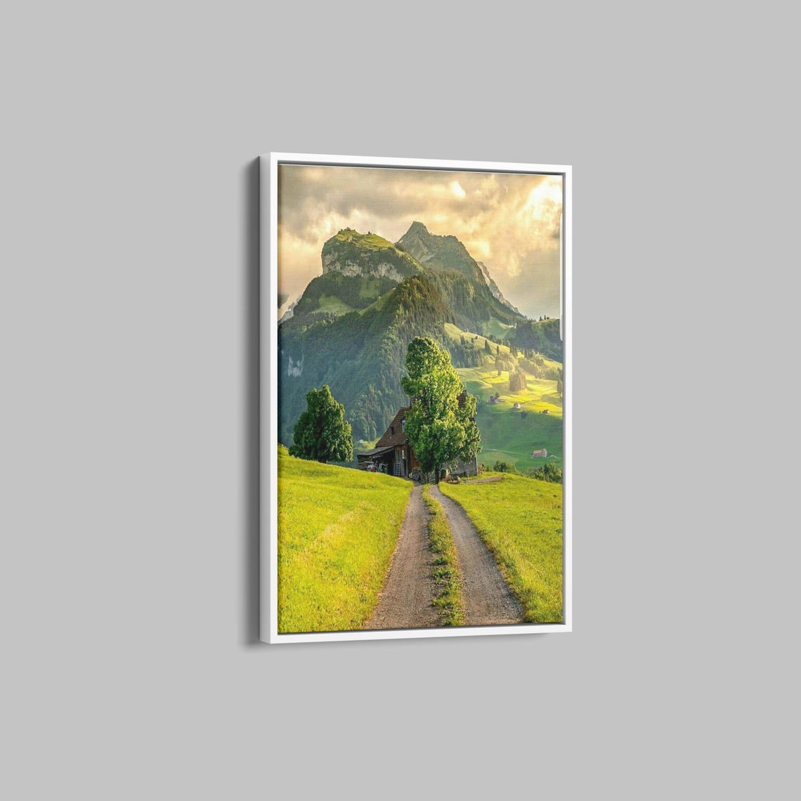 Mountain Landscape Print Panoramic Nature Watercolor Painting Print Mountain Lake Modern Wall Decor - Image 3