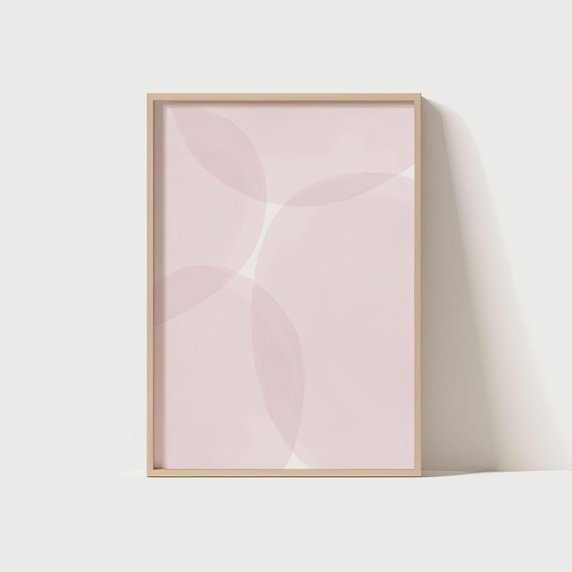 Pastel Pink Abstract Wall Art Minimal Shape Poster Soft Modern Geometric Print Boho Scandinavian Room Decor