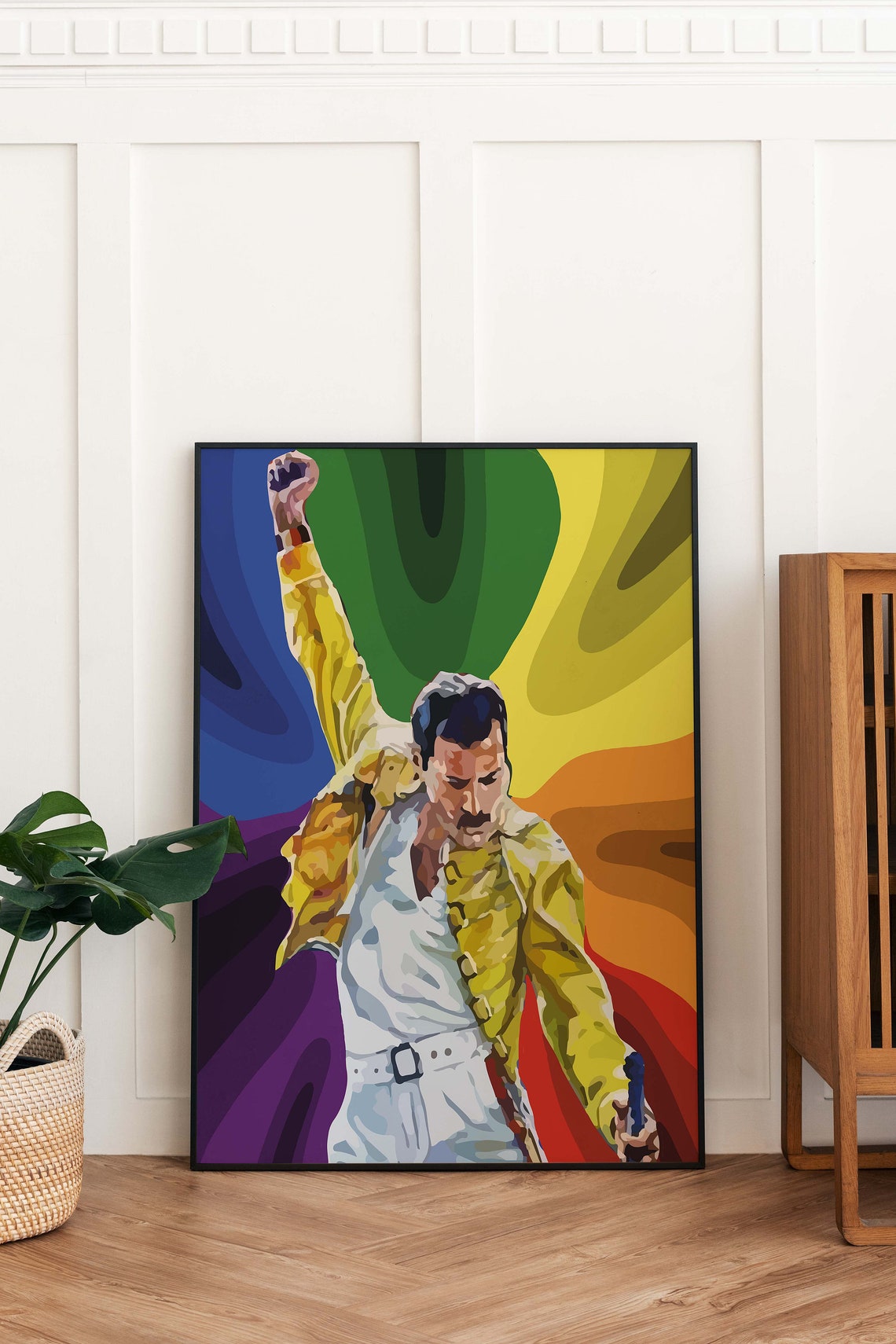 Freddie Mercury Queen Frontman Rainbow Pop Art Tribute Poster - Image 2