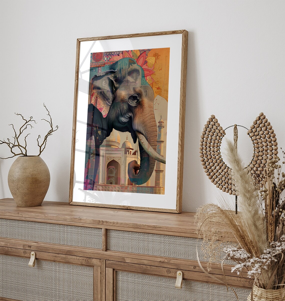 Royal Indian Elephant Travel Poster, Desi Wall Decor - Image 3