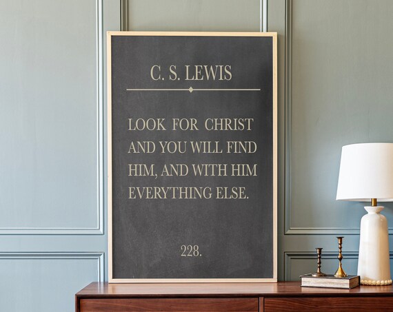 Look For Christ Quote Art Print, Christian Sign