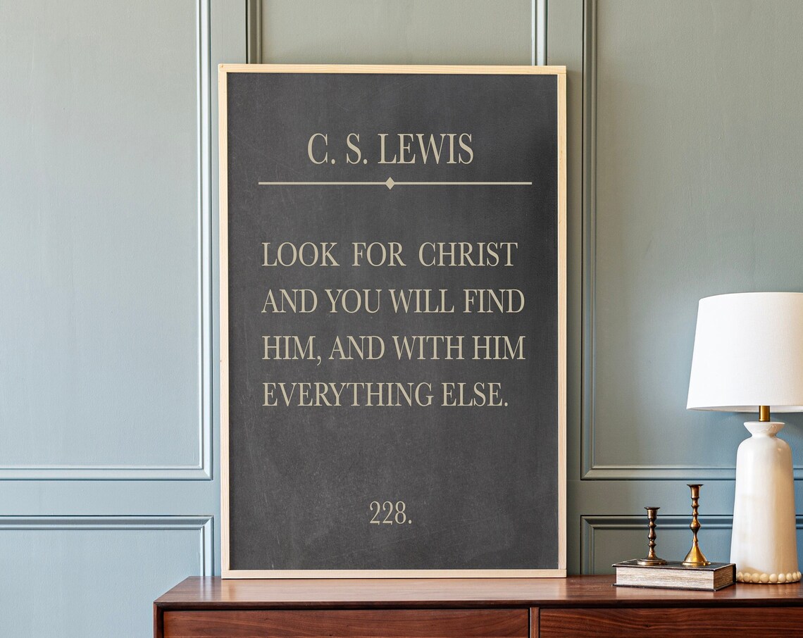 Look For Christ Quote Art Print, Christian Sign