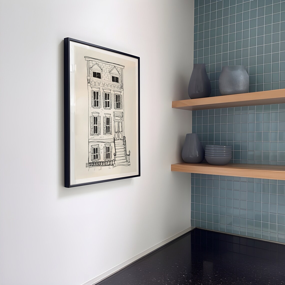 Brownstone New York Minimalist Wall Art Print - Image 3