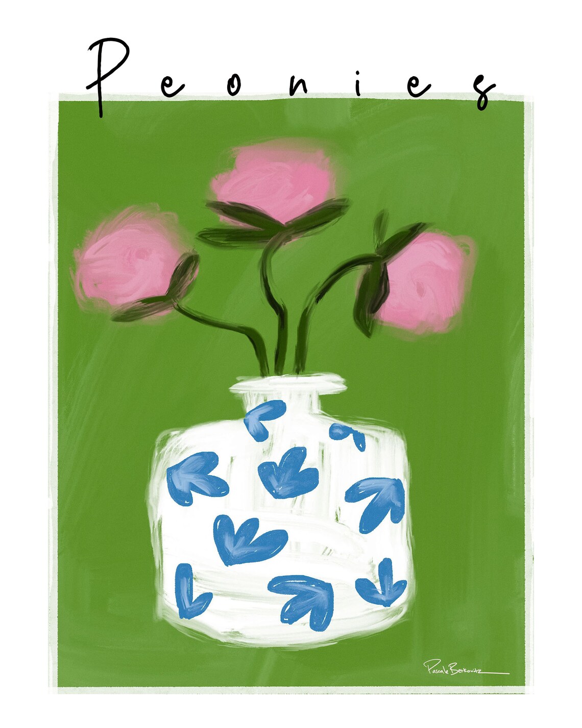 Peonies Botanical Art Print by Pascale Berkowitz - Image 2