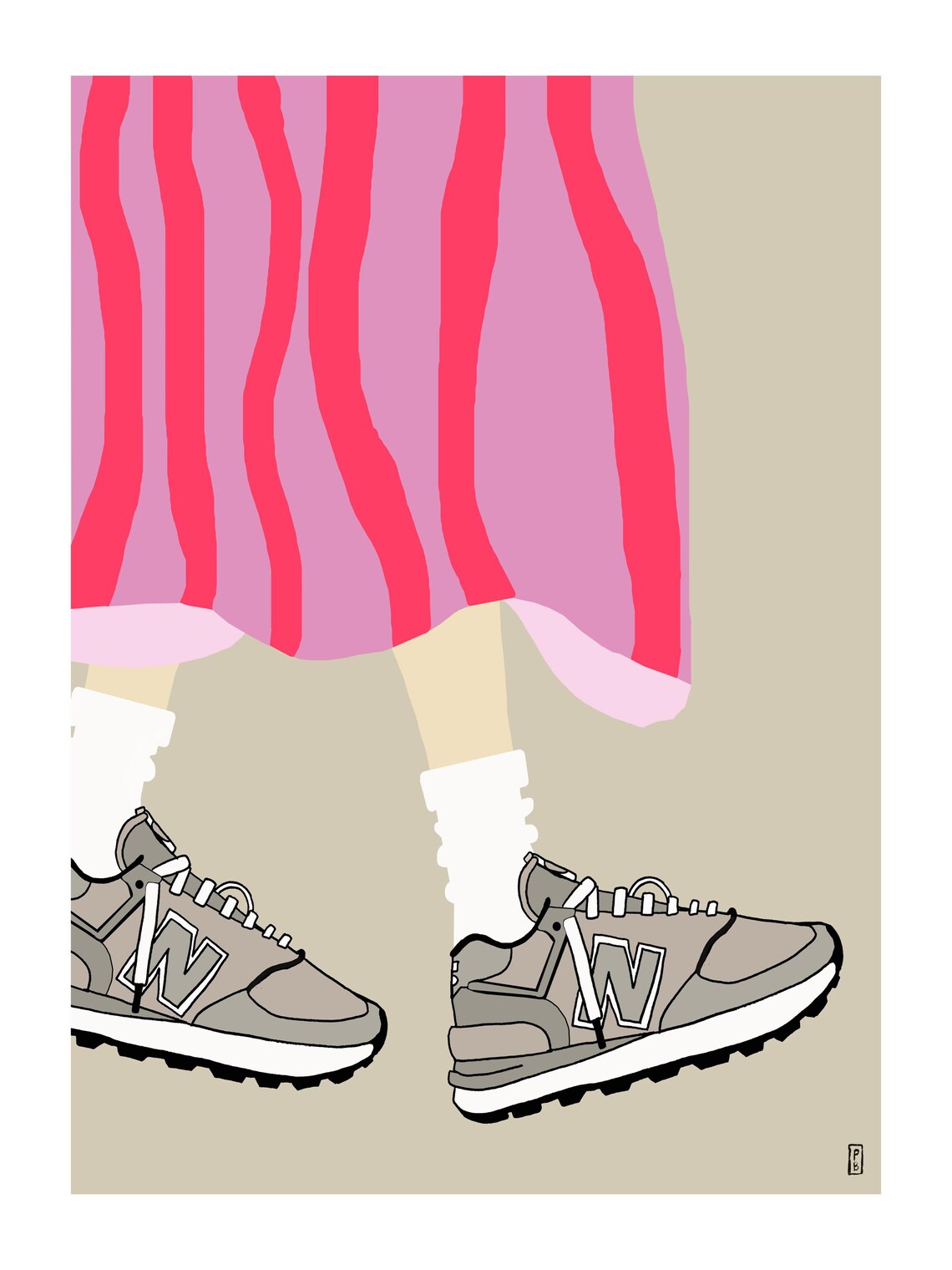 New Balance Line Art Sketch Illustration Art Print - Image 2