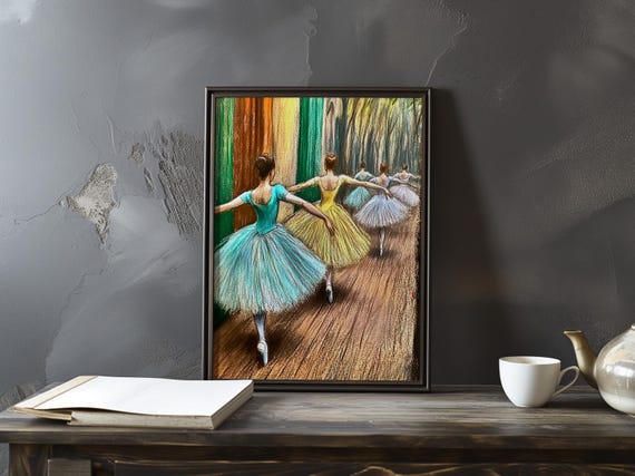 Edgar Degas Inspired Art Poster Ballet Dancer Print Impressionism Artwork Dance Impressionist Painting Movement