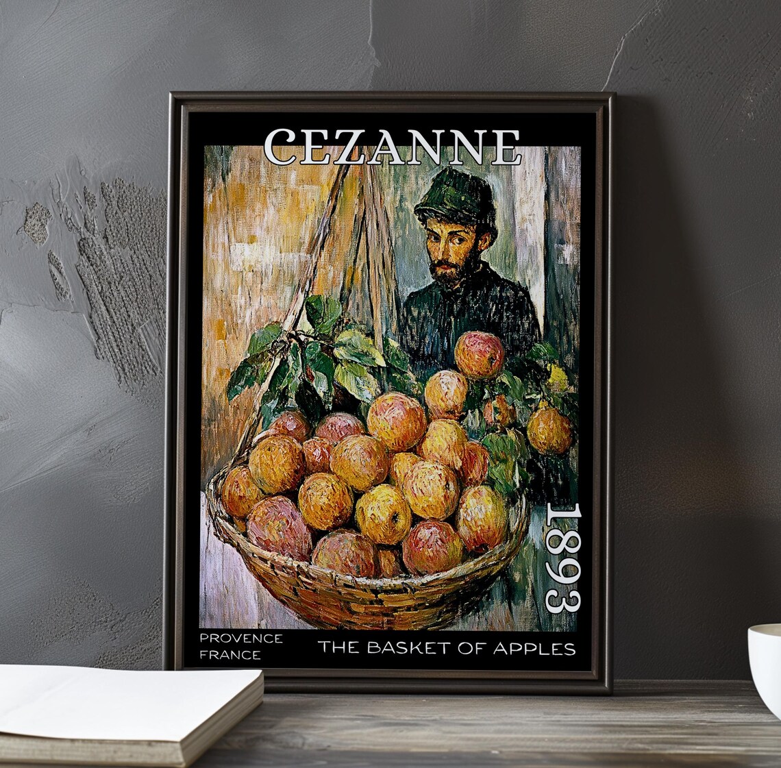Cezanne The Basket Of Apples Bearded Man With Apple Basket Poster