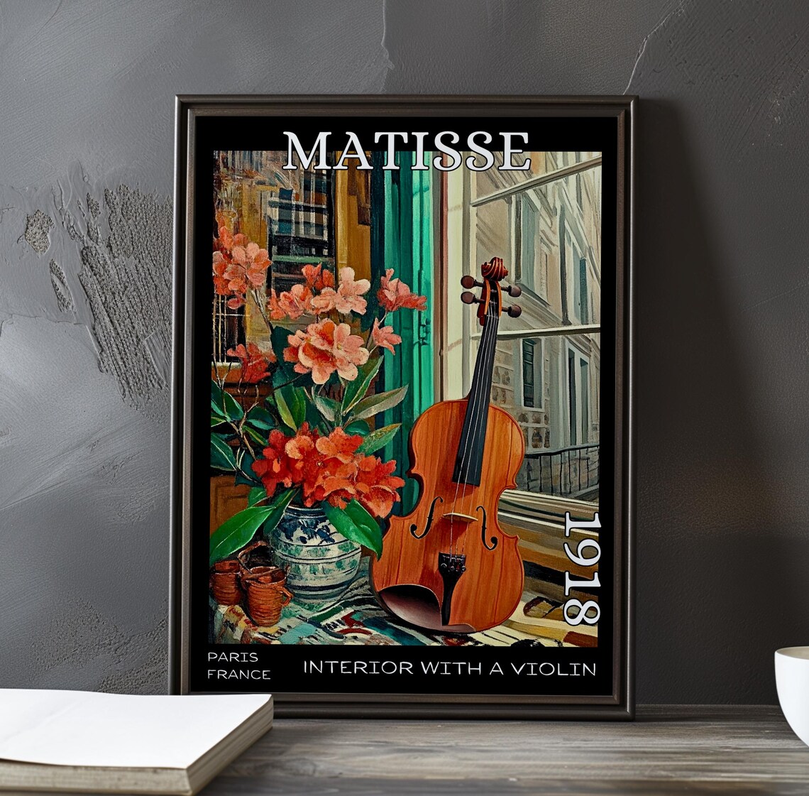 Henri Matisse Interior with Violin 1918 Violin Flower Vase Window Poster