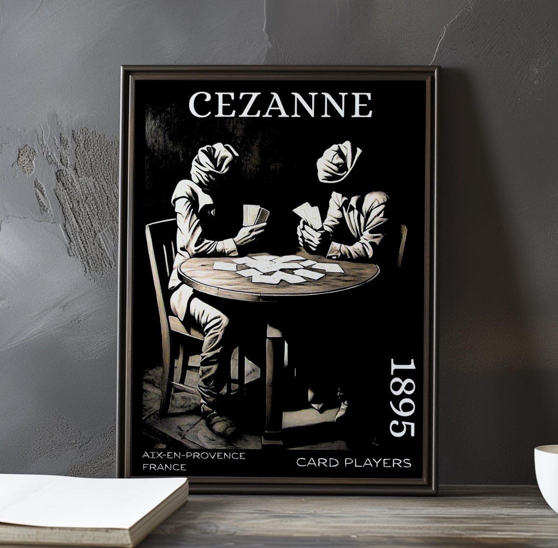 The Card Players Two Players in Black and White 1895 Cezanne Poster