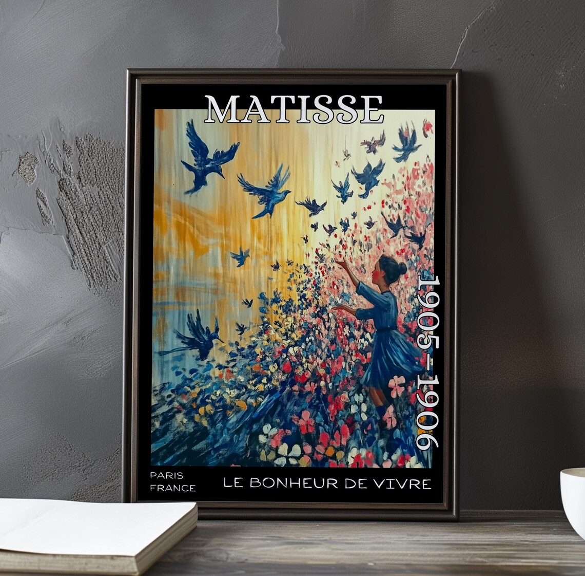 Henri Matisse Le Bonheur de Vivre Bluebird Garden Girl Poster