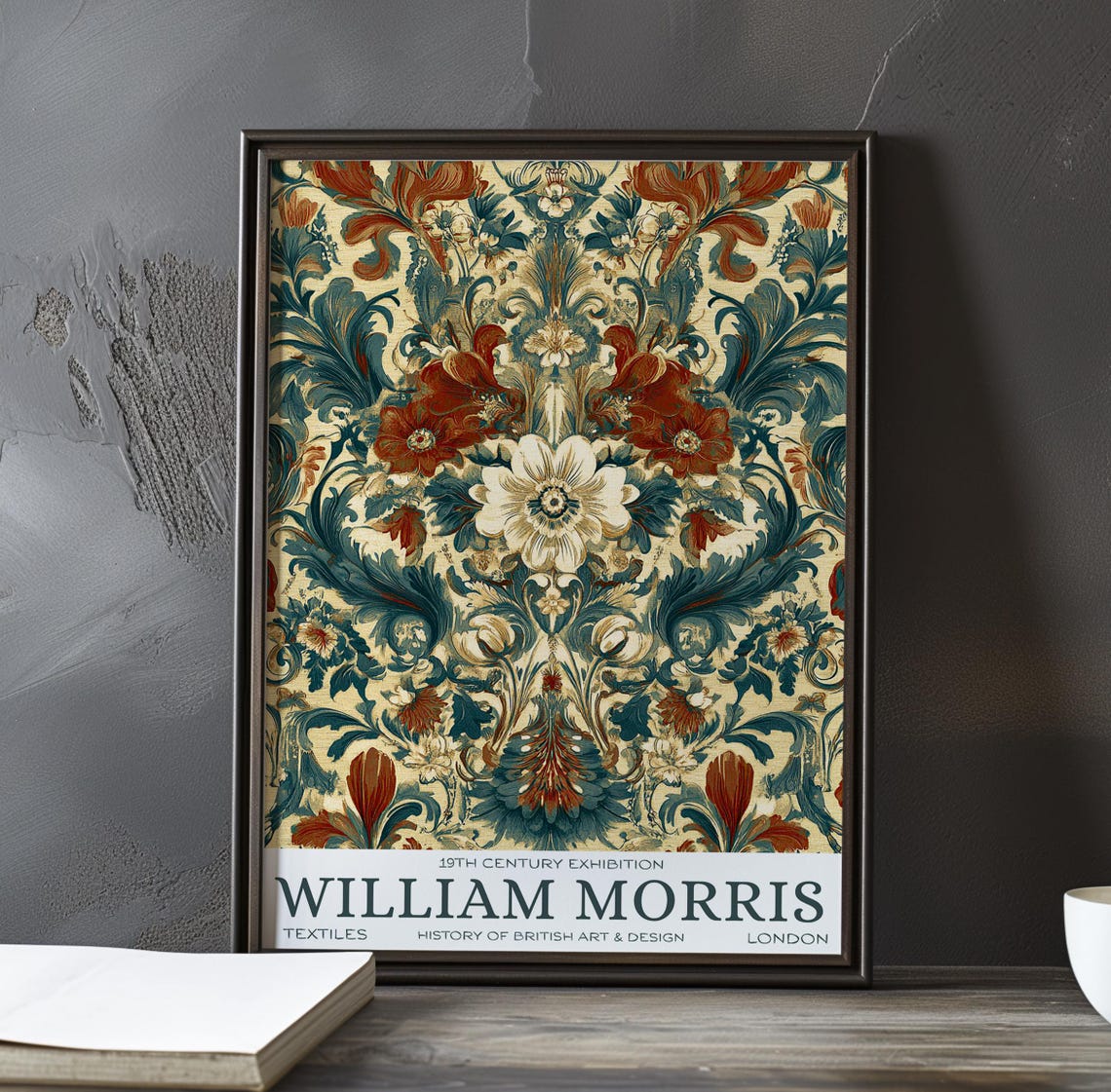 William Morris Rich Cream Gold Botanical Bloom Textile Poster