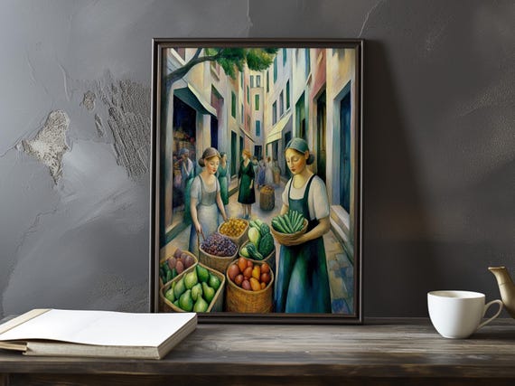 A Market Scene In Provence Paul Cezanne Inspired Impressionist Art Print French Natural Landscape Posterstill Life Poster Decor