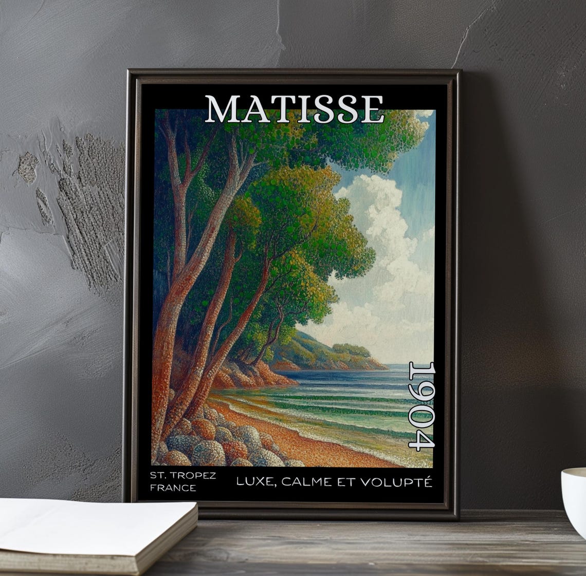Matisse Luxe Calme 1904 St Tropez Pine Trees Rocky Shore Poster
