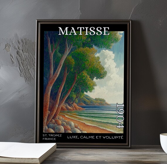 Matisse Luxe Calme 1904 St Tropez Pine Trees Rocky Shore Poster