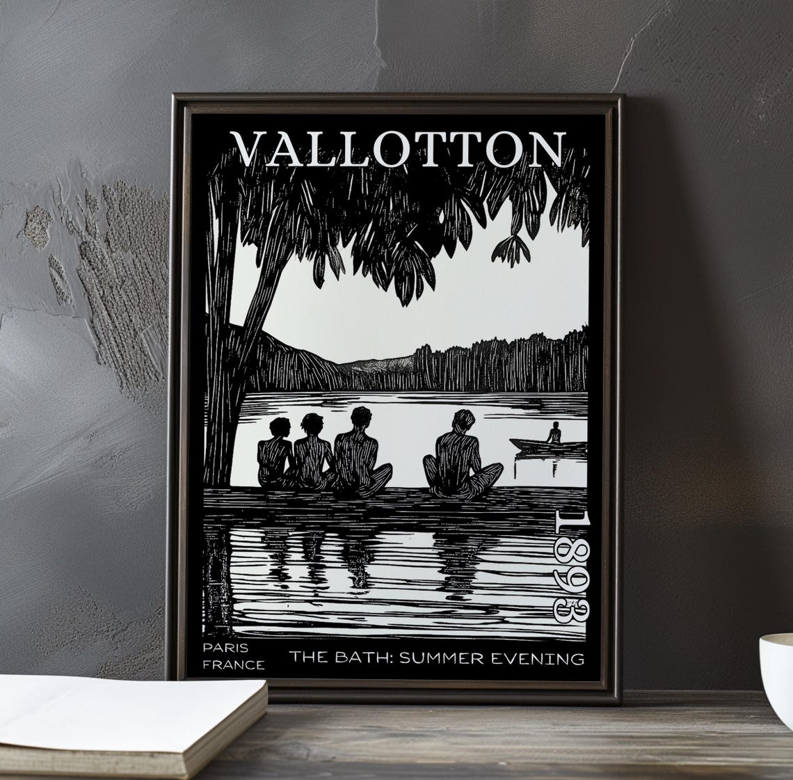 Félix Vallotton Riverbank Bathers Beneath Leaves 1893 Poster