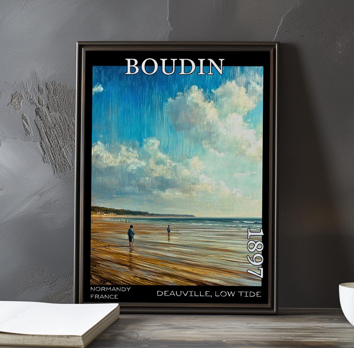 Eugene Boudin Deauville Low Tide 1897 Beach Vista Cloud Sky Poster