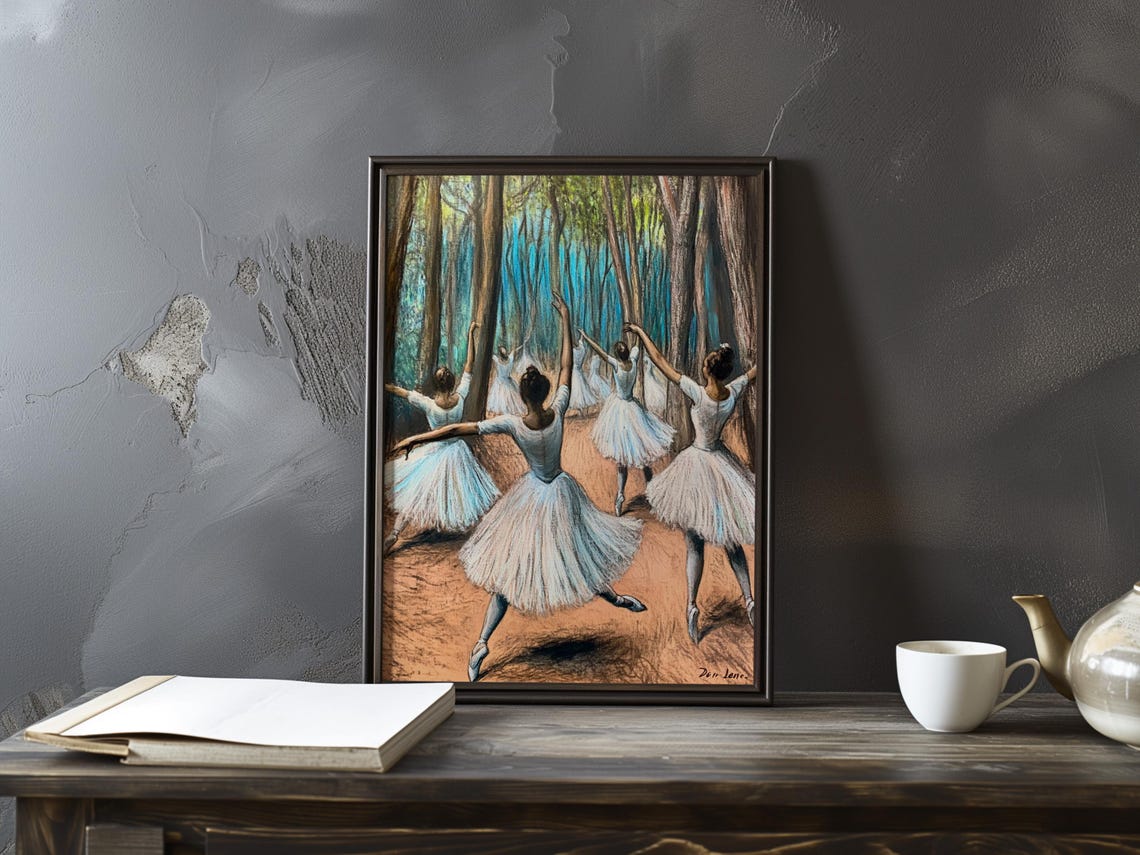 Edgar Degas Inspired Art Poster Ballet Dancer Print Impressionism Artwork Dance Impressionist Painting Movement