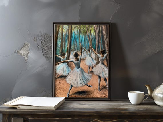 Edgar Degas Inspired Art Poster Ballet Dancer Print Impressionism Artwork Dance Impressionist Painting Movement
